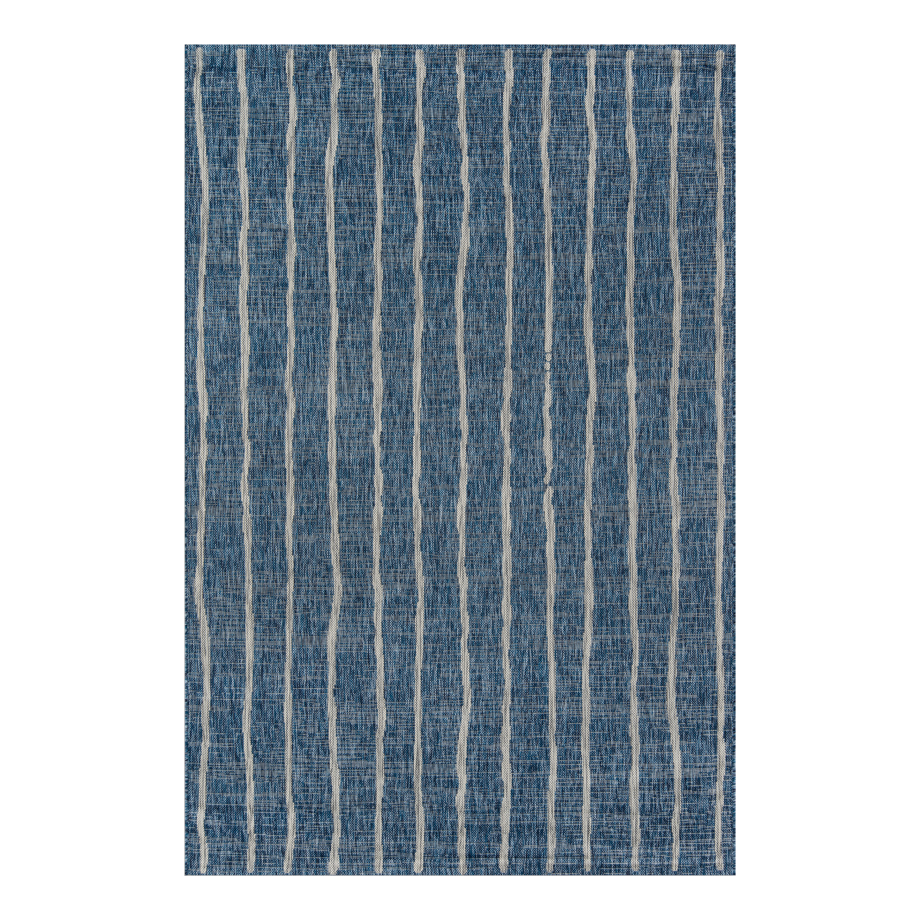 Parker Blue And Ivory Stripe Indoor Outdoor Rug | World Market