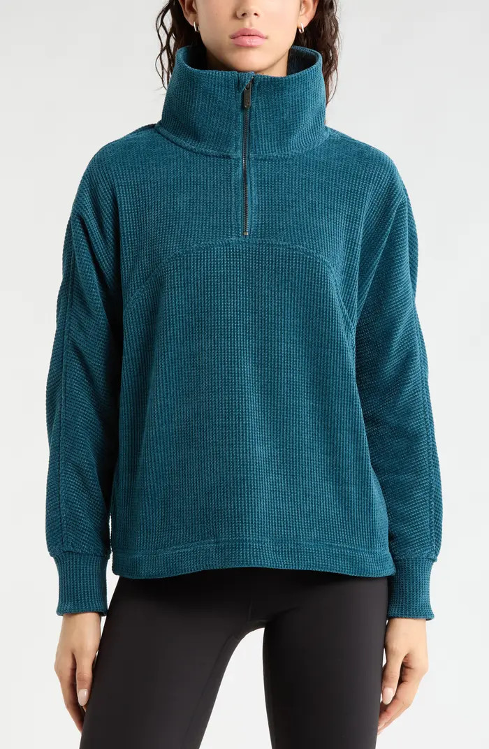 Half Zip Waffle Stitch Sweatshirt | Nordstrom