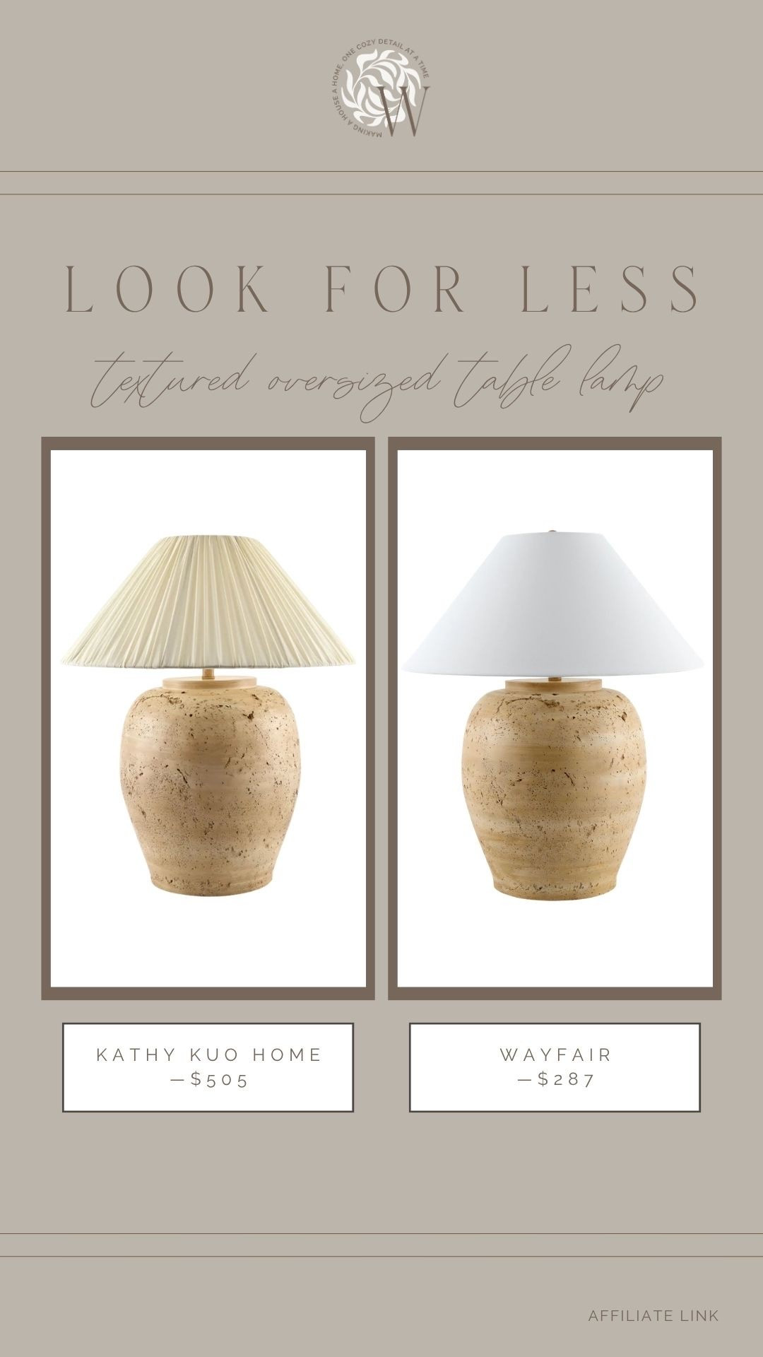 Oversized textured lighting can be a large expense. I love the dimension and ambiance that they provide, but the price point isn’t always attainable. I love these lamps—and although still a splurge, this Wayfair price point is so much better!

#LTKHome #LTKSaleAlert