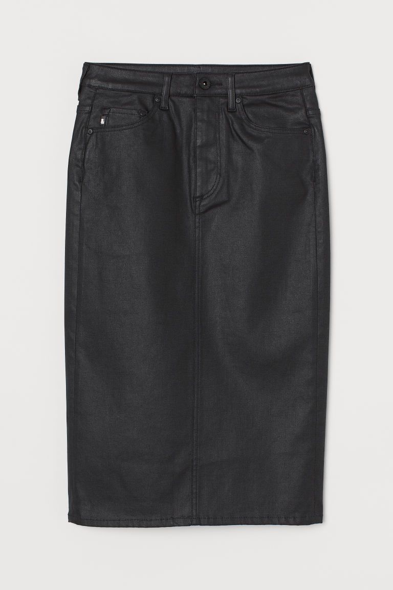 H & M - Shaping Denim Pencil Skirt - Black | H&M (US + CA)