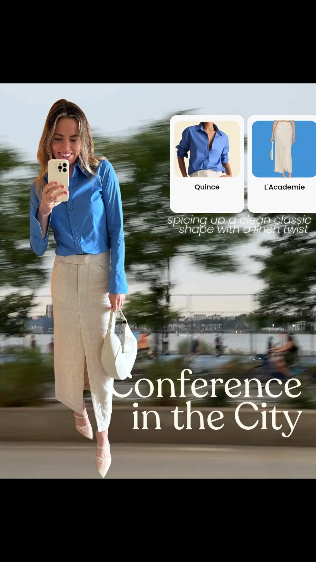 conference day in new york ✨ i wanted something polished but still soft and modern, so i went with this linen pencil skirt and classic blue button-down combo. it’s a little quiet luxury meets corporate girlie - structured, breathable, and perfect for a full day of panels + networking. 🤍

wearing a size small in both pieces. the skirt has a beautiful tailored fit but still moves easily, and the button-down’s crisp shape makes it feel timeless yet fresh.

#corporateoutfits #officeoutfits #officeoutfitideas #corporatestyle #quietluxury 

#LTKSeasonal #LTKWorkwear #LTKTravel