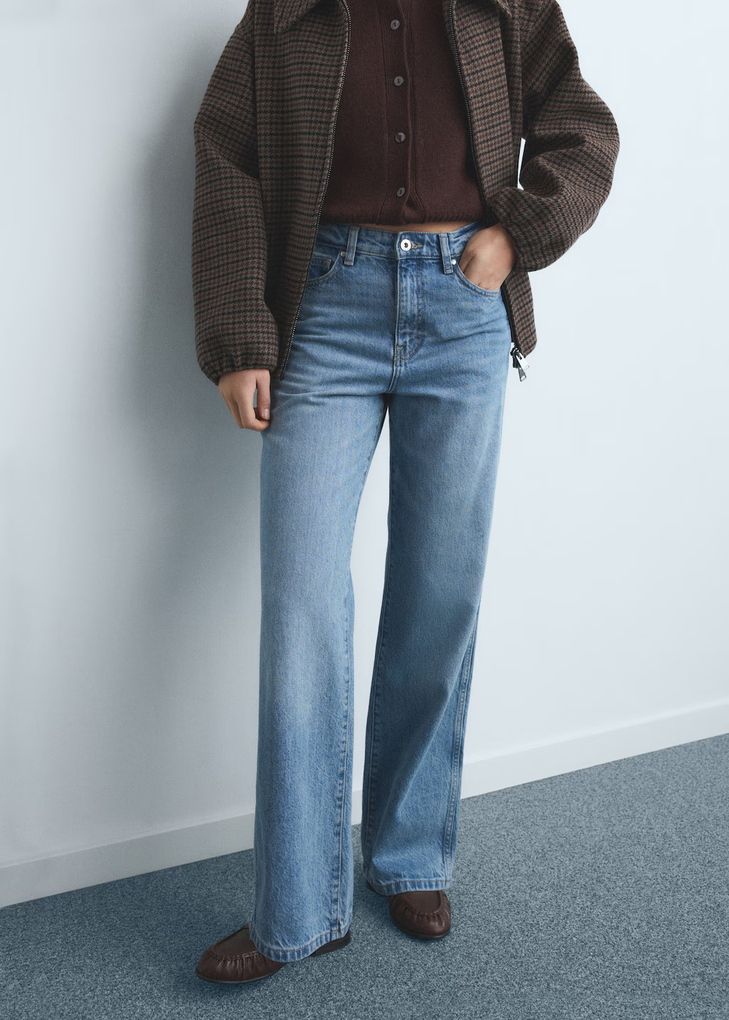 High waist straight jeans | MANGO (UK)