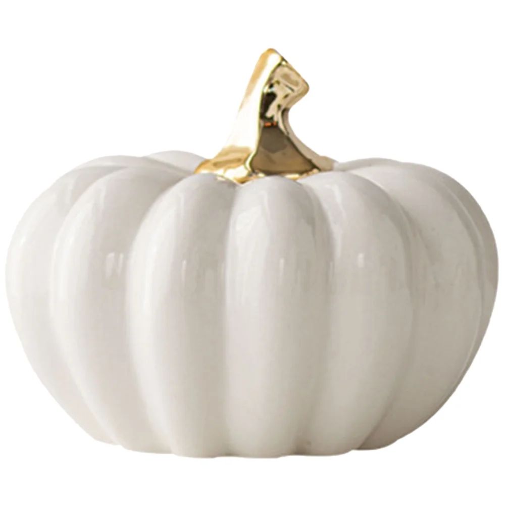 Ceramic Pumpkin Figurine Halloween Table Accent Ceramic Pumpkin Table Ornament | Walmart (US)