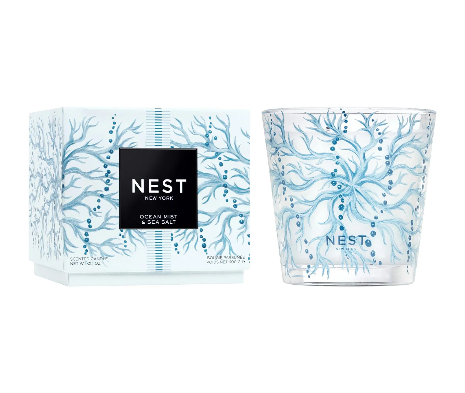 Ocean Mist & Sea Salt Decorative 3-Wick Candle | NEST Fragrances