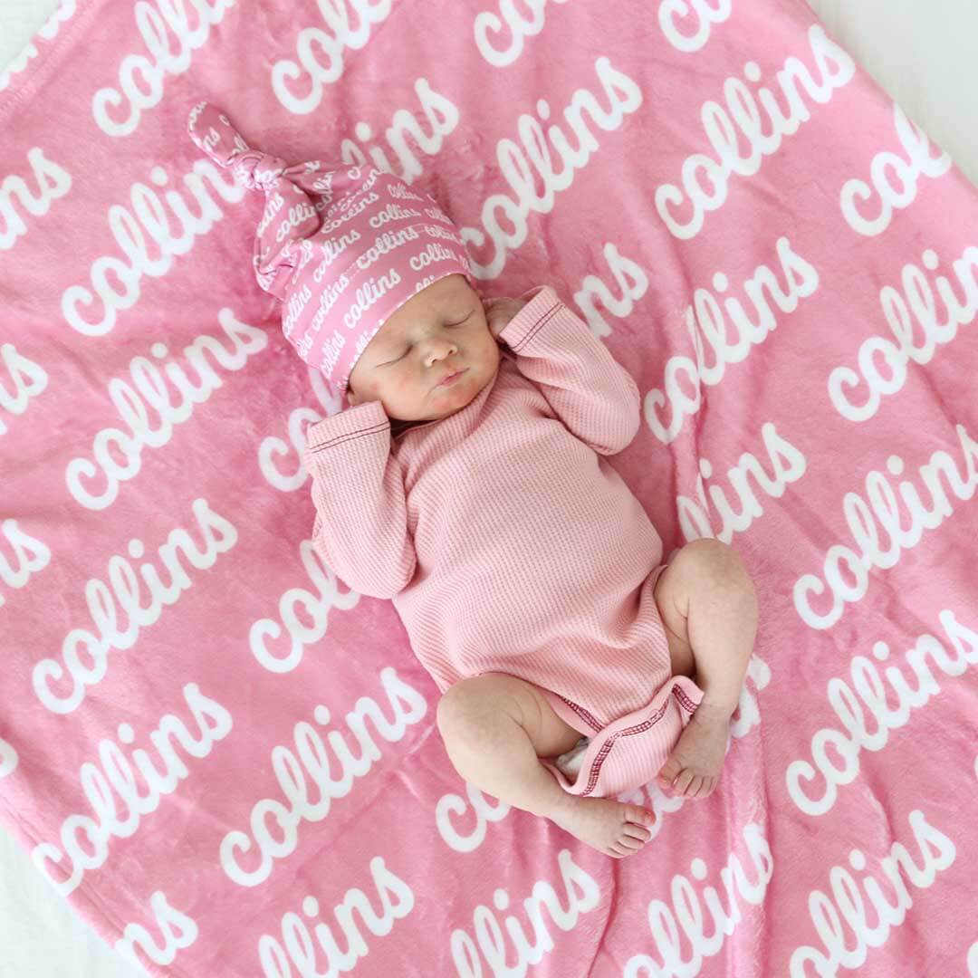 Perfectly Pink Personalized Color Blanket | Caden Lane