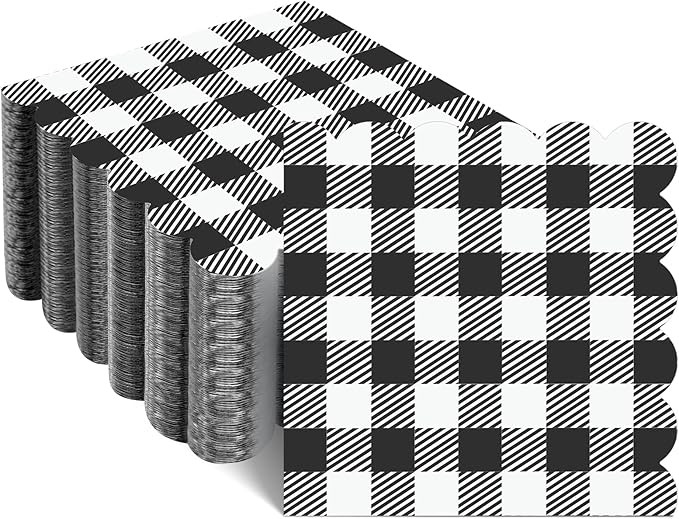 120 Pcs Black and White Checkered Napkins, Disposable Black Gingham Napkins Buffalo Plaid Paper N... | Amazon (US)