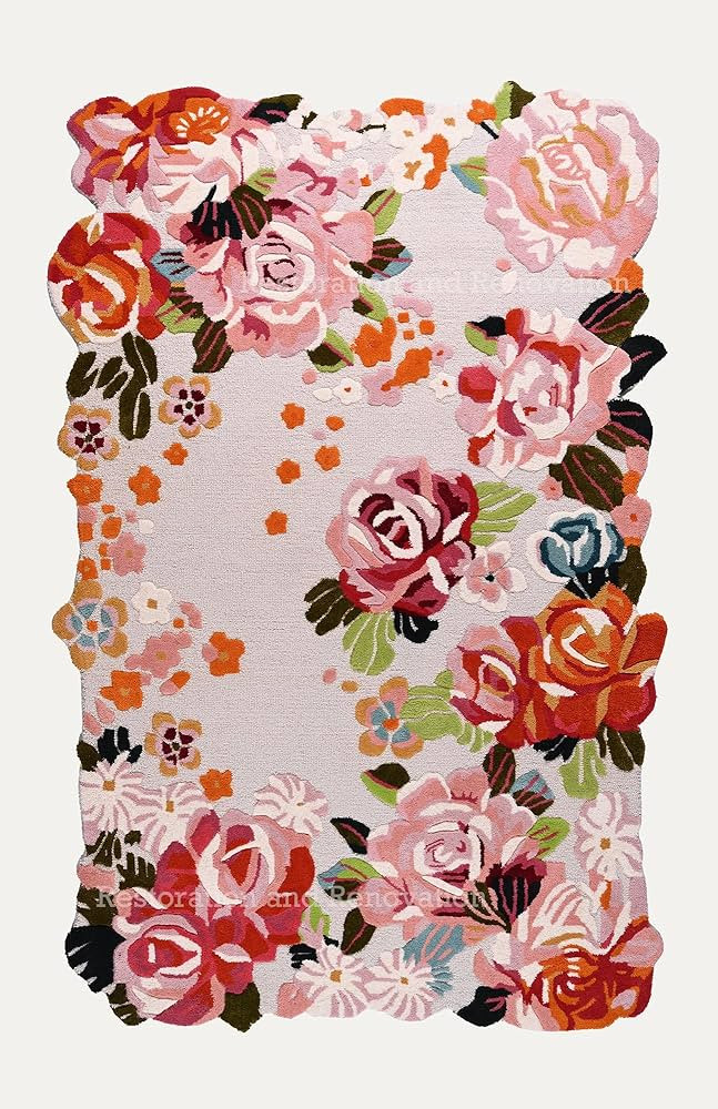 Restoration and Renovation Handmade Pink & Red Yellow Roses Irregular Shape and Oval Shape Multic... | Amazon (US)