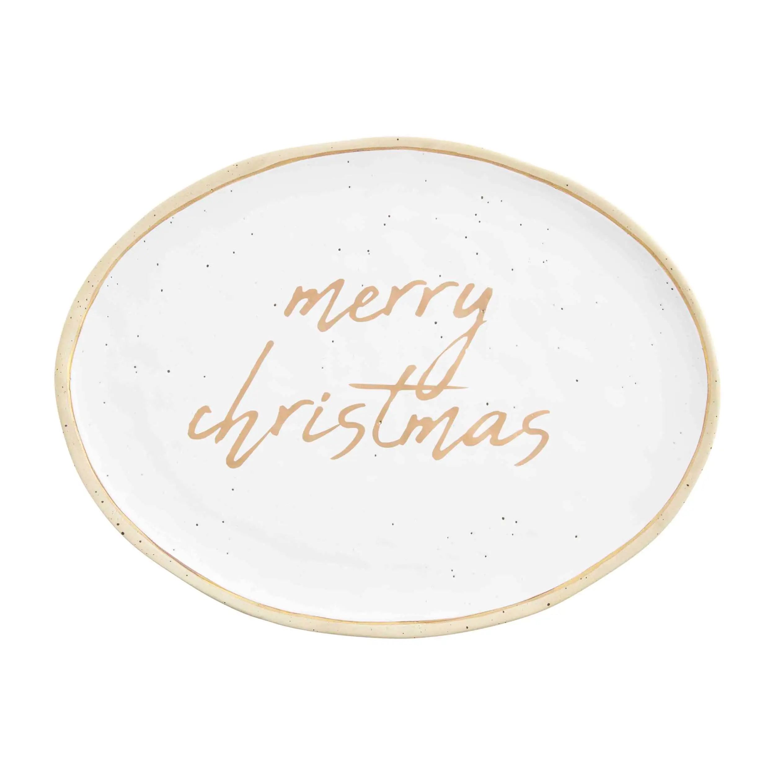 Gold merry christmas platter | Mud Pie (US)