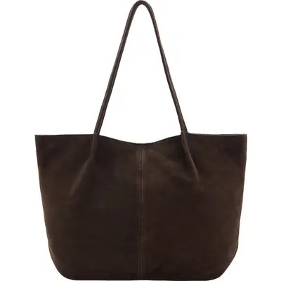 MANGO Suede Shoulder Bag in Chocolate at Nordstrom | Nordstrom