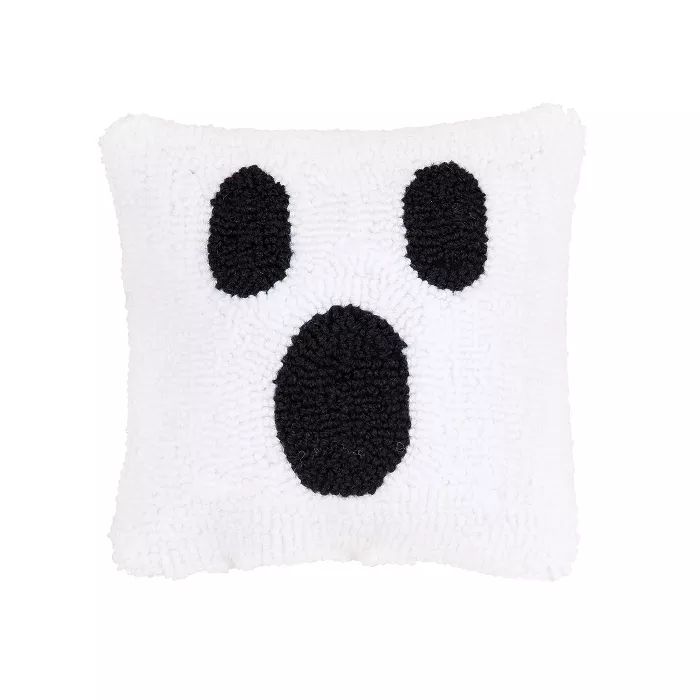 C&F Home 8" x 8" Ghost Face Petite Halloween Hooked Throw Pillow | Target