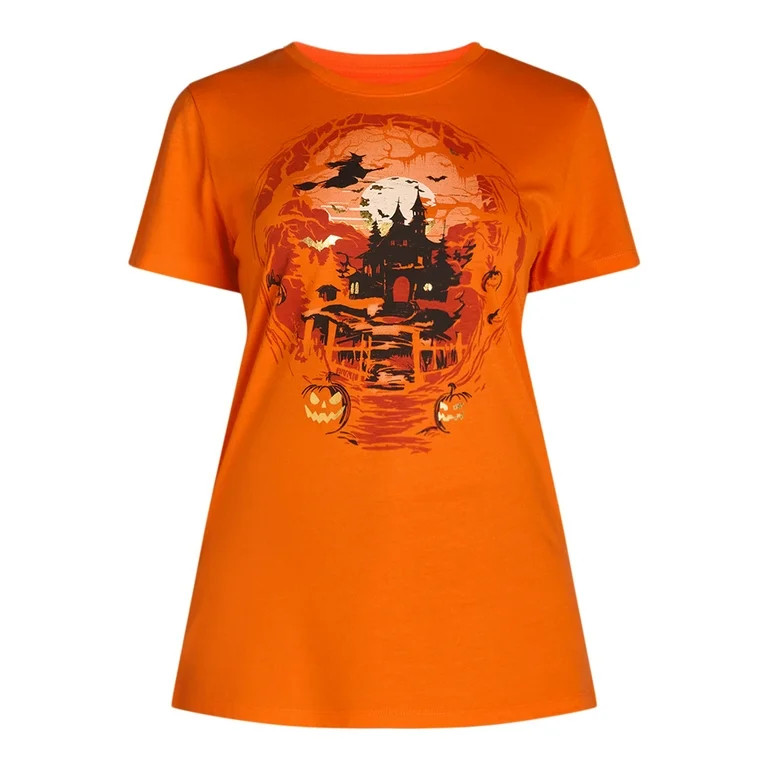 Way to Celebrate Women's Halloween Busy Night Tee, Sizes S-3XL - Walmart.com | Walmart (US)