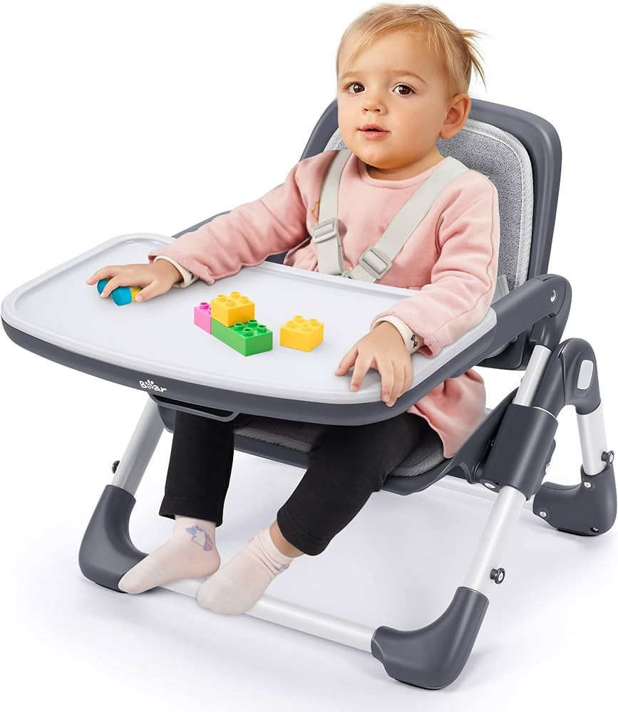 Bear Booster Seat for Toddlers, Adjustable Height Baby Chair, Compact Fold Full-Steel Toddler Boo... | Amazon (US)
