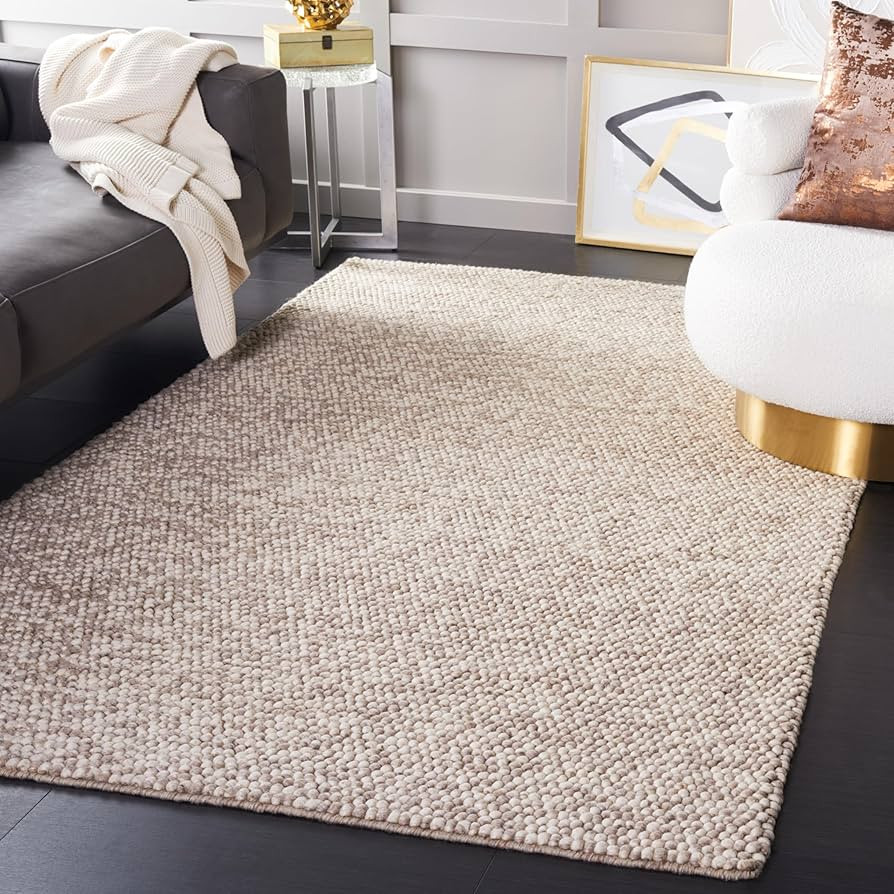 SAFAVIEH Area Rug 6x9 - Natura Collection - Beige, Handmade Wool Blend, Textured Design, Ideal fo... | Amazon (US)