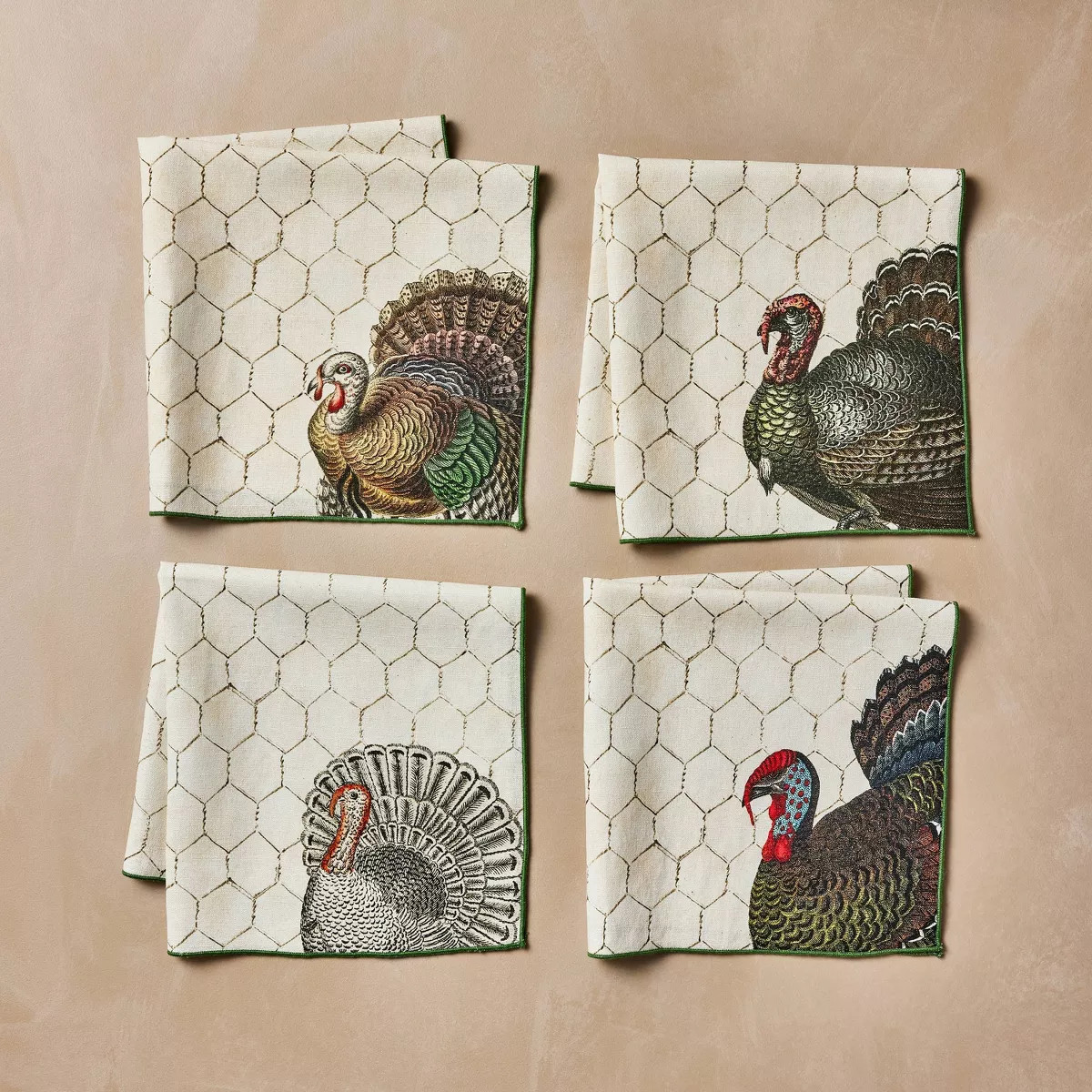 4pk 20"x20" Napkin Set Fall Turkey - John Derian for Target | Target
