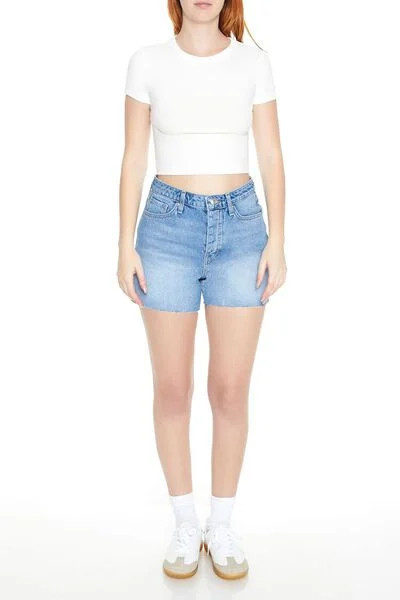 Cropped Rib-Knit Tee | Forever 21