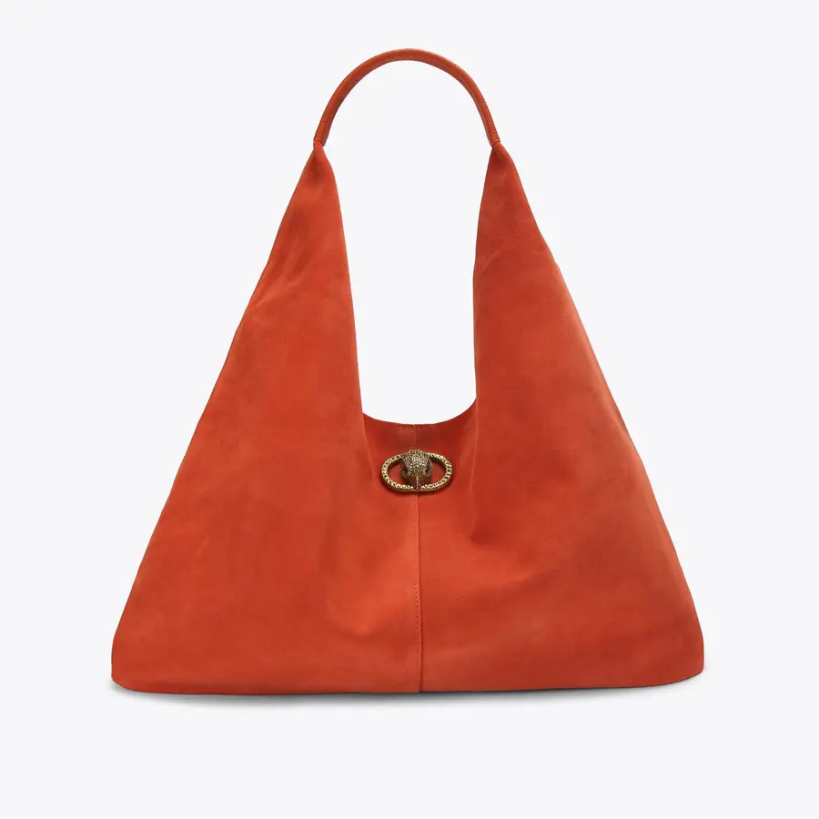 CHELSEA LG SLOUCH HOBO Orange Suede Hobo Bag by Kurt Geiger London | Kurt Geiger US