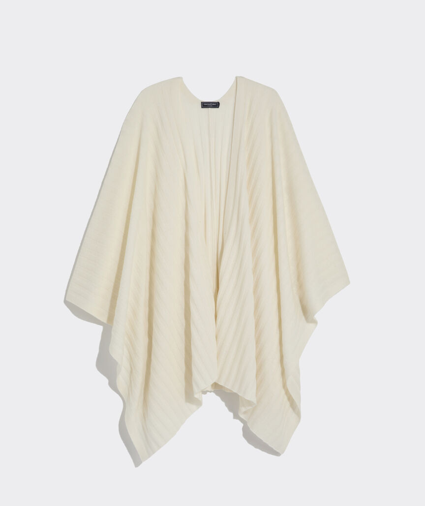 Ribbed Cashmere Wrap Poncho Sweater | vineyard vines