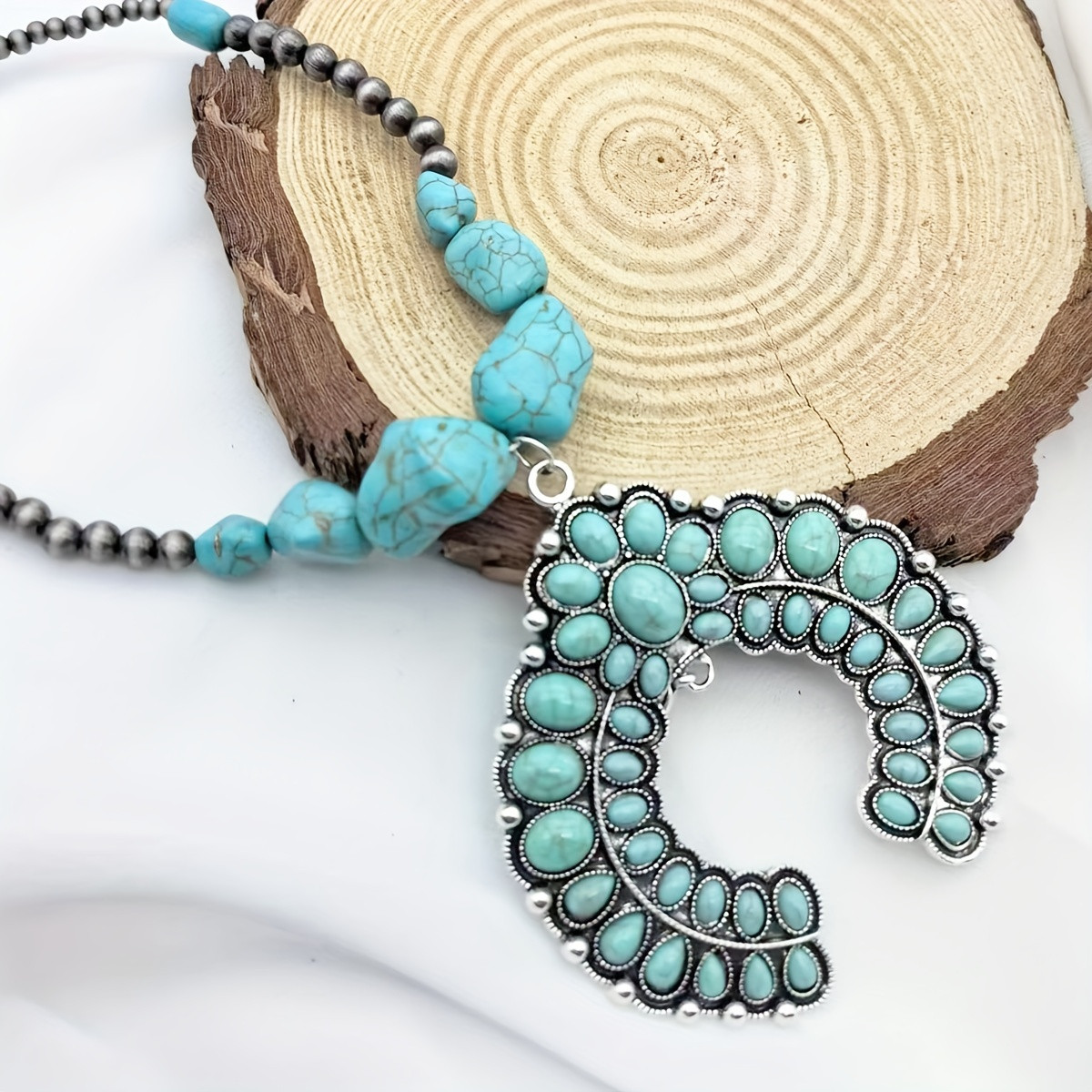 Elegant Turquoise Beaded Navajo Necklace Vintage Western - Temu | Temu Affiliate Program