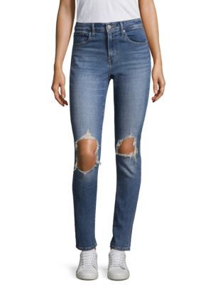 721 High Rise Ripped Skinny Jeans | Saks Fifth Avenue