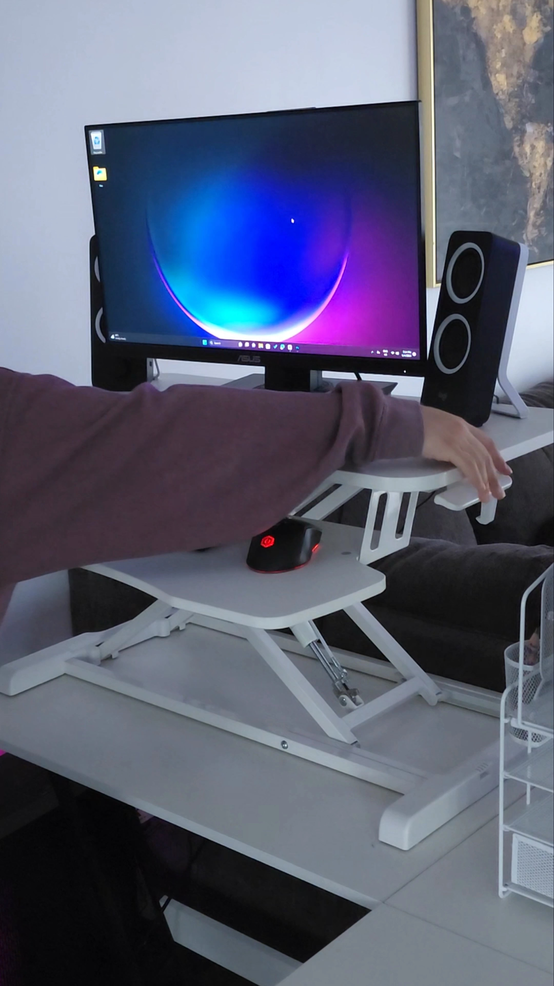If you don't have a standing desk, this is a perfect option to add on to your existing table. I have an L-shaped desk (which I love!) but still wanted the ability to stand every now and then. This was exactly what I needed!

#LTKVideo #LTKWorkwear #LTKHome