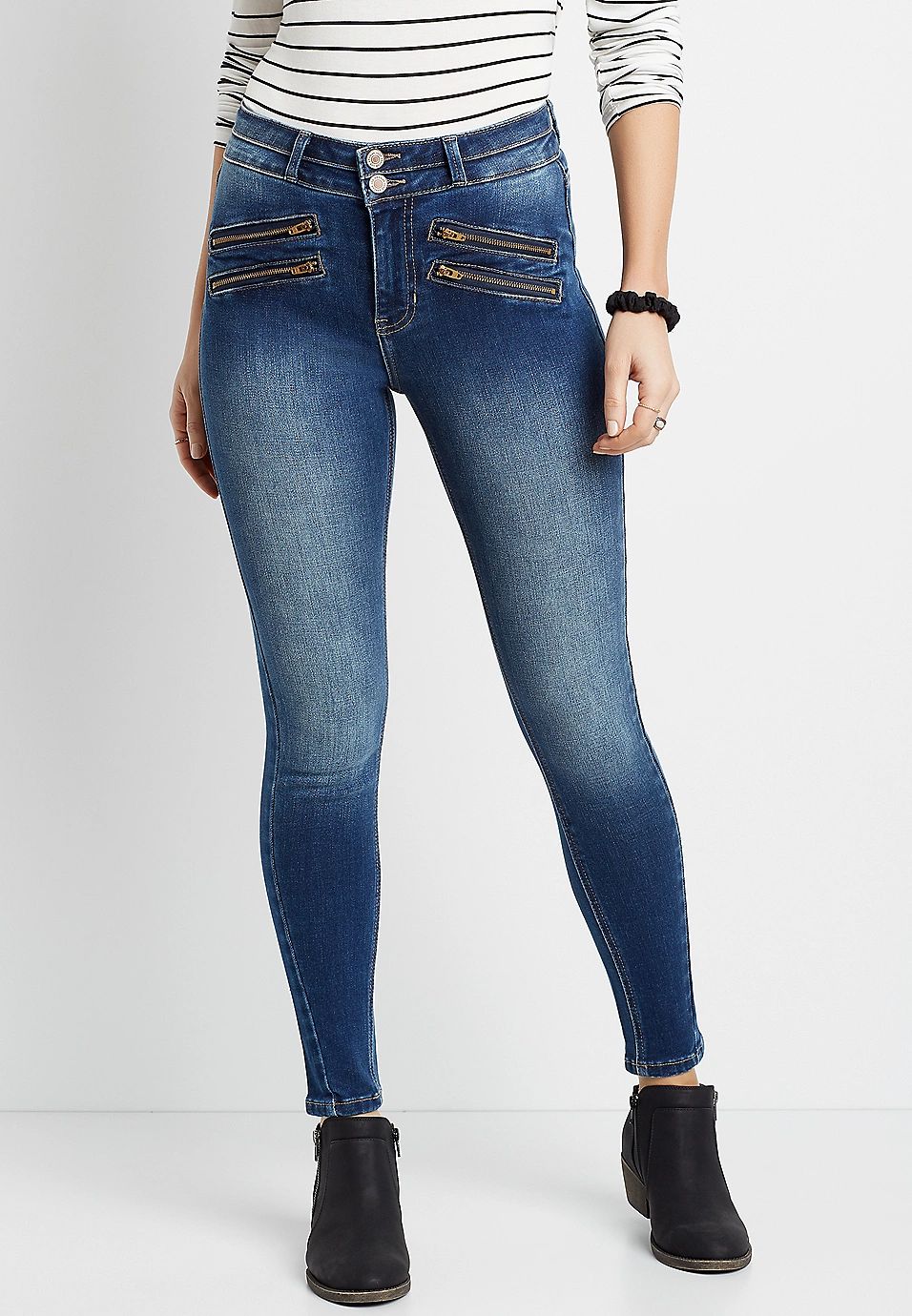 KanCan™ Super High Rise Medium Zipper Pocket Skinny Jean | Maurices