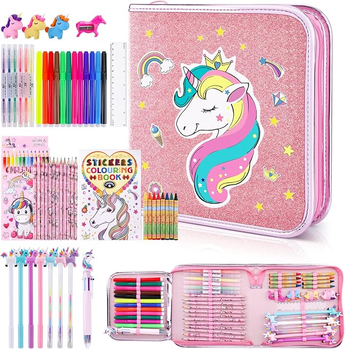 53PCS Fruit Scented Markers Set - Art Coloring Drawing Kits for Kids with Unicorn Pencil Case, A... | Amazon (US)