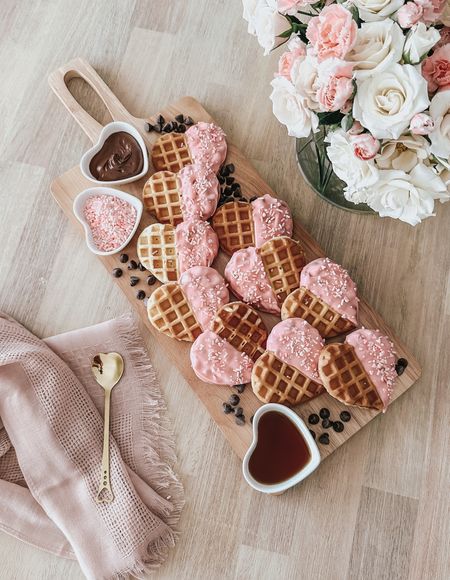 Valentine’s Day waffles for brunch #walmartplus #walmart #walmartfinds #servingboard #cuttingboard #heartwaffles #vday #galentines #pink 

#LTKunder50 #LTKSeasonal #LTKhome