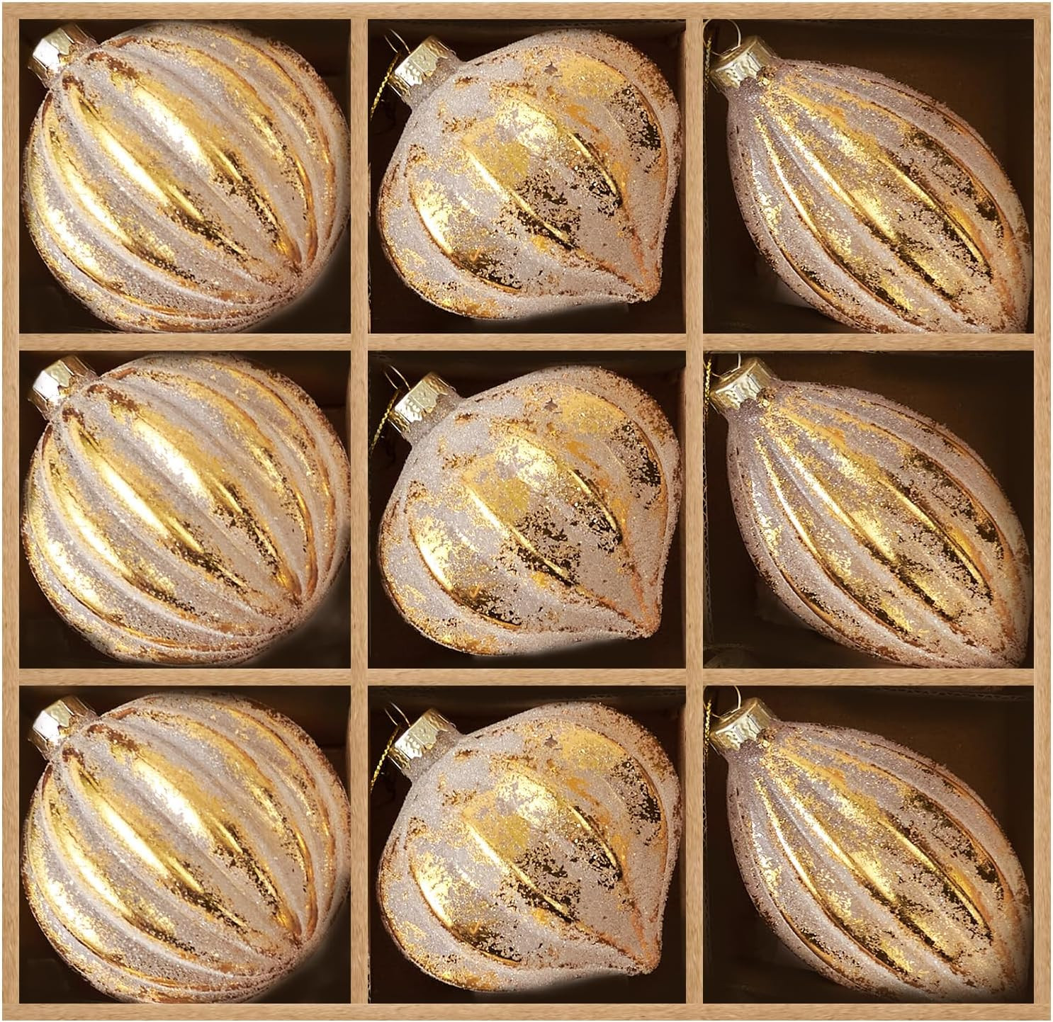 DN DECONATION Gold Glass Christmas Ornaments, Hanging Ball Ornament Set | Amazon (US)