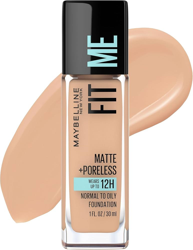 Maybelline Fit Me Matte + Poreless Liquid Oil-Free Foundation Makeup, Pure Beige, 1 Count (Packag... | Amazon (US)
