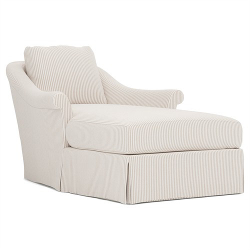 Amelie Seashell Cotton Stripe Skirted Chaise | Kathy Kuo Home