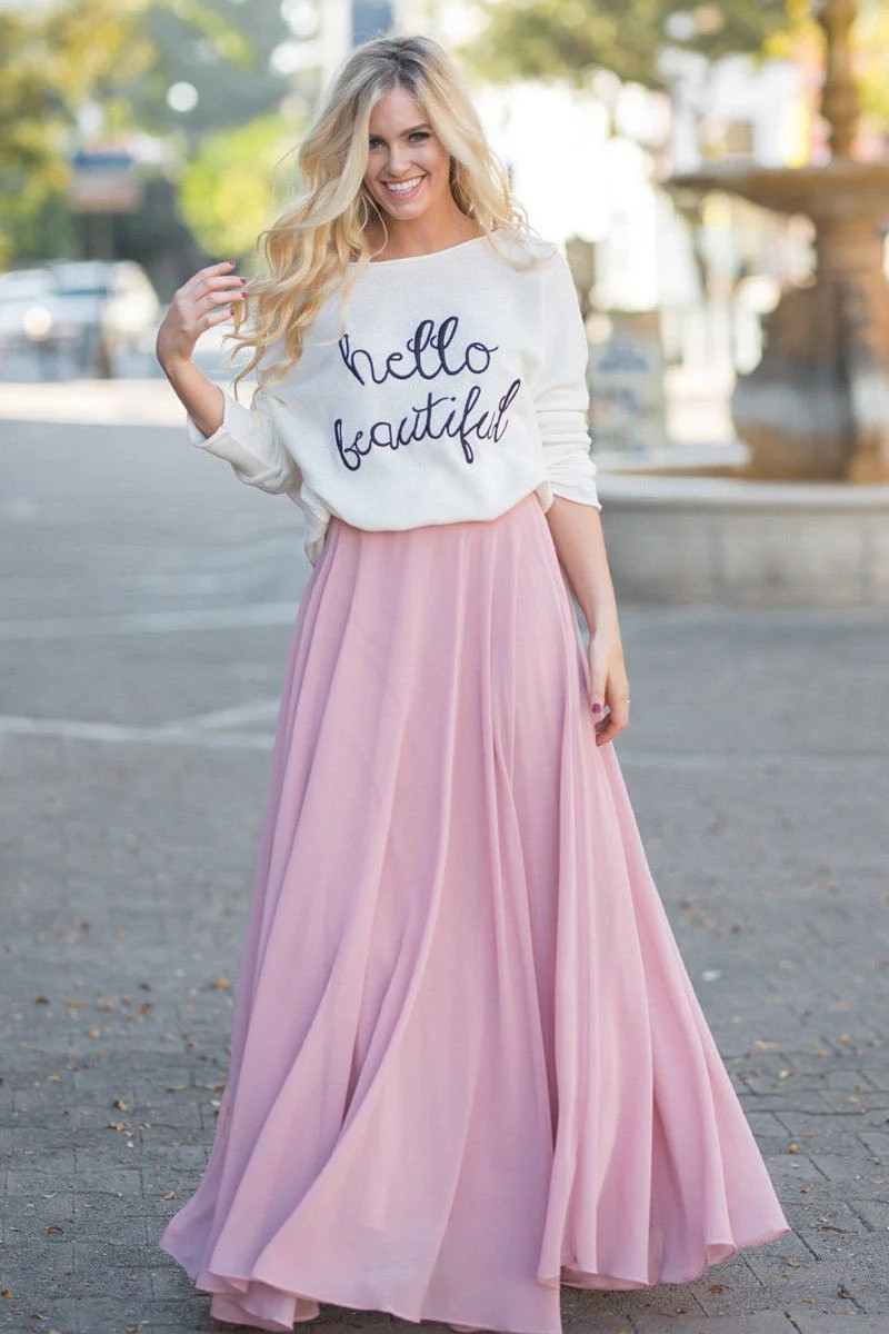 Nessa Cream Hello Beautiful Sweater | Morning Lavender