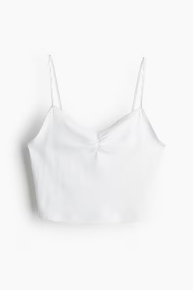 H & M - Camisole Crop Top - White | H&M (US + CA)