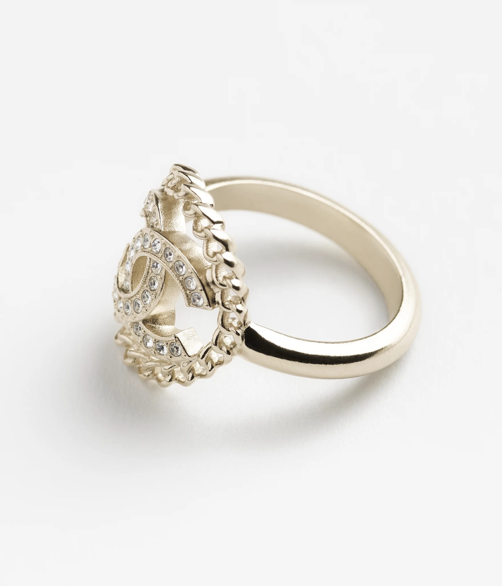 Ring - Metal & strass, gold & crystal — Fashion | CHANEL | Chanel, Inc. (US)