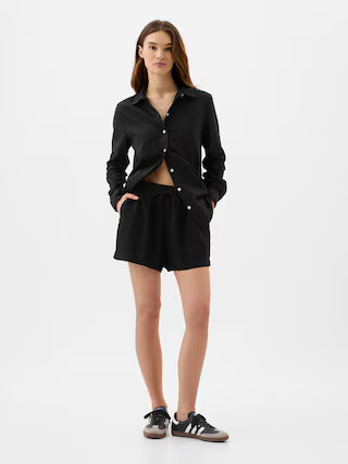 4" Mid Rise Easy Linen-Blend Pull-On Shorts | Gap Factory