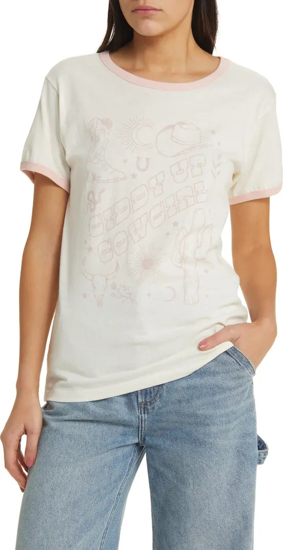 Giddy Up Cowgirl Cotton Graphic Ringer T-Shirt | Nordstrom