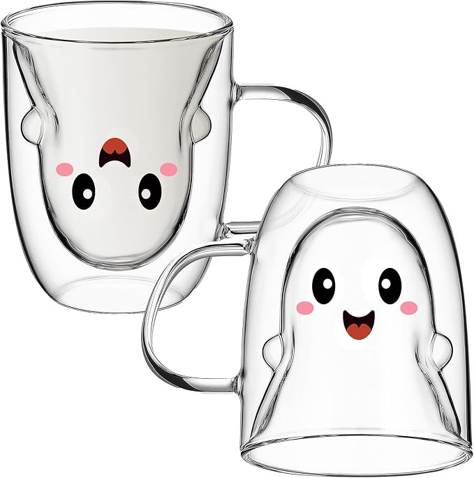 Honeydak Ghost Halloween Mug, 10 oz Double Walled Coffee Mugs with Handle, Heat Resistant Mugs fo... | Amazon (US)