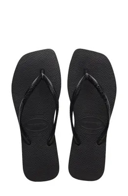 Havaianas Slim Square Flip Flop in Black at Nordstrom, Size 9 | Nordstrom