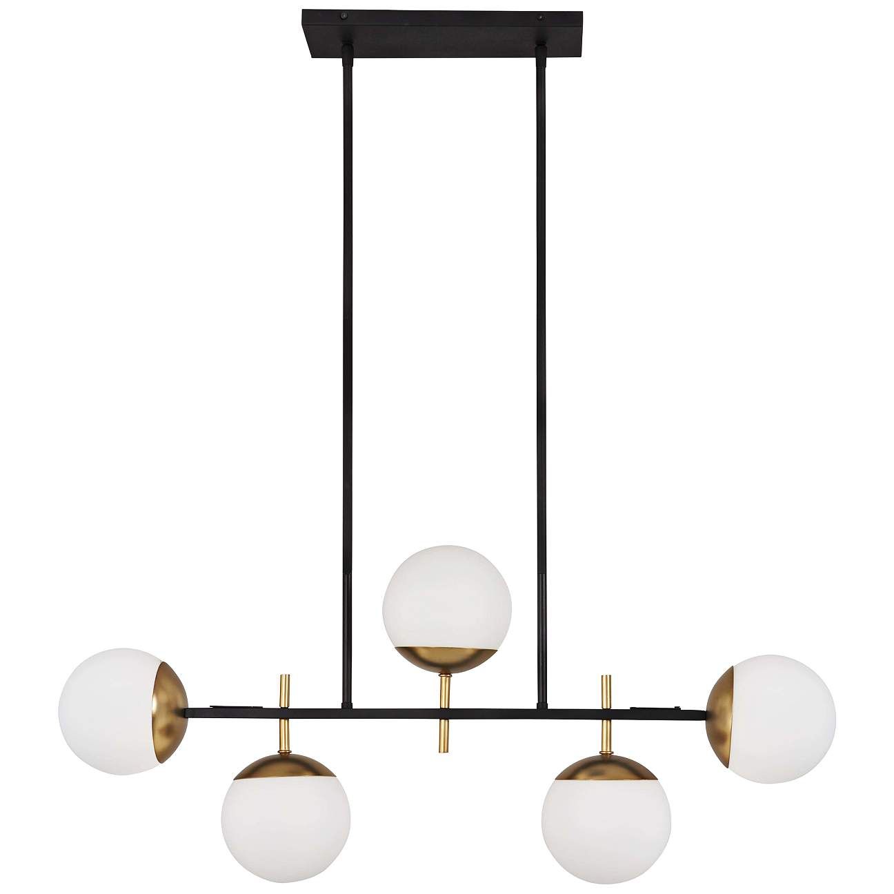 Alluria 36" Wide Black and Gold Modern Kitchen Island Light Pendant | Lamps Plus