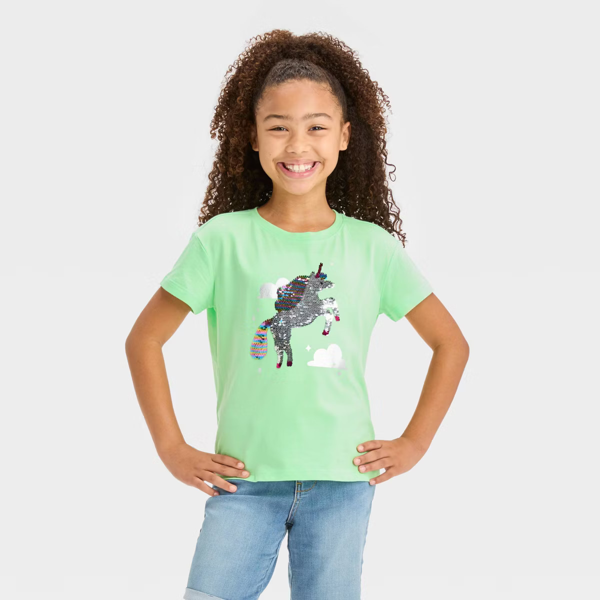 Girls' Flip Sequin Short Sleeve Graphic T-Shirt - Cat & Jack™ | Target