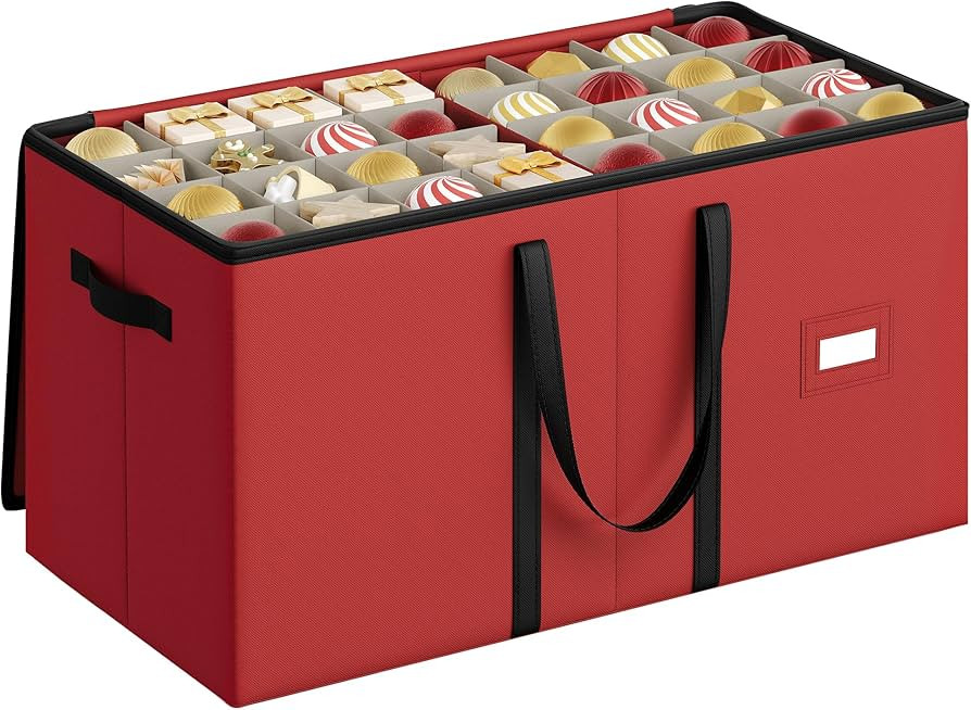 SONGMICS Christmas Ornament Storage Box, 3 Inches 128 Slots, Stackable Christmas Storage Containe... | Amazon (US)