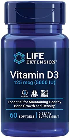 Life Extension Vitamin D3 125 mcg (5000 IU), Bone Health, Brain Performance, Immune System Suppor... | Amazon (US)