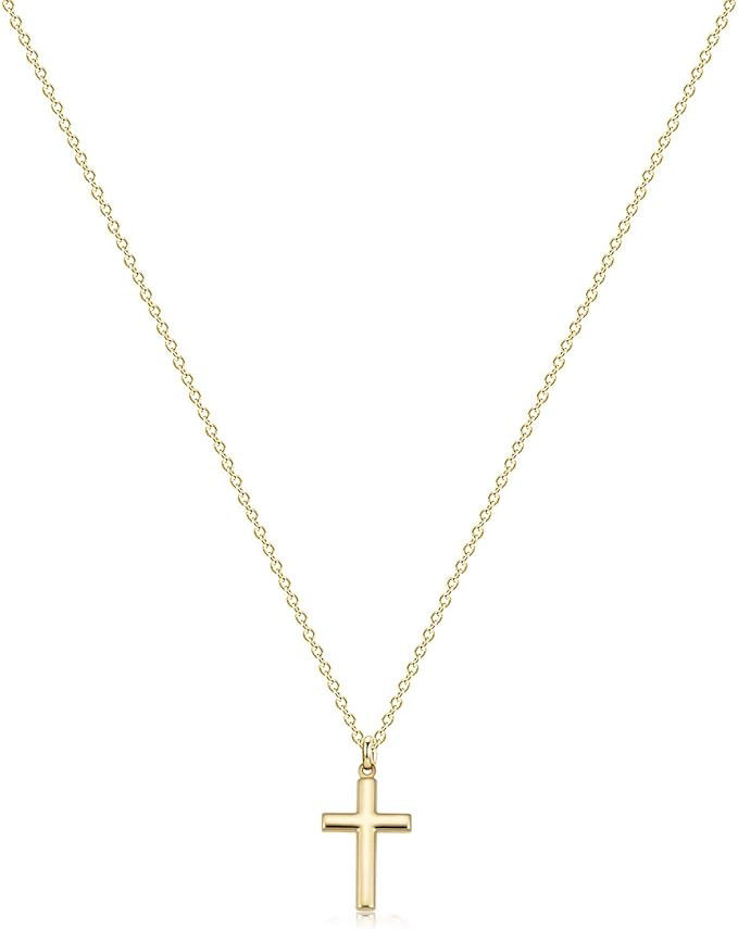 Fettero Cross Necklace Faith Pendant 14K Plated Dainty Chain Minimalist Simple Tiny God Lords Pra... | Amazon (US)