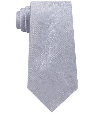 Men's Satin Texture Paisley Silk Tie | Macys (US)