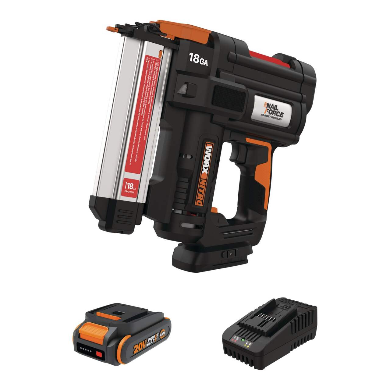 WORX NITRO WX842L 20V 18-Gauge Cordless Brad Nailer with Tool-Free Jam Release#054-8808-4 | Canadian Tire