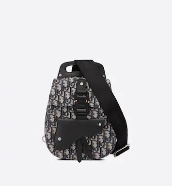Mini Gallop Sling Bag Beige and Black Dior Oblique Jacquard and Black Grained Calfskin | DIOR | Dior Couture