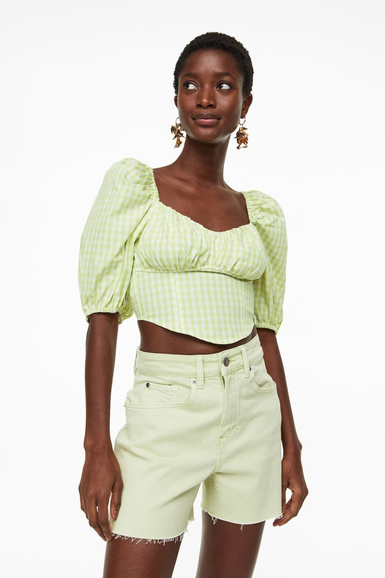 Puff-sleeved Cotton Blouse | H&M (US + CA)