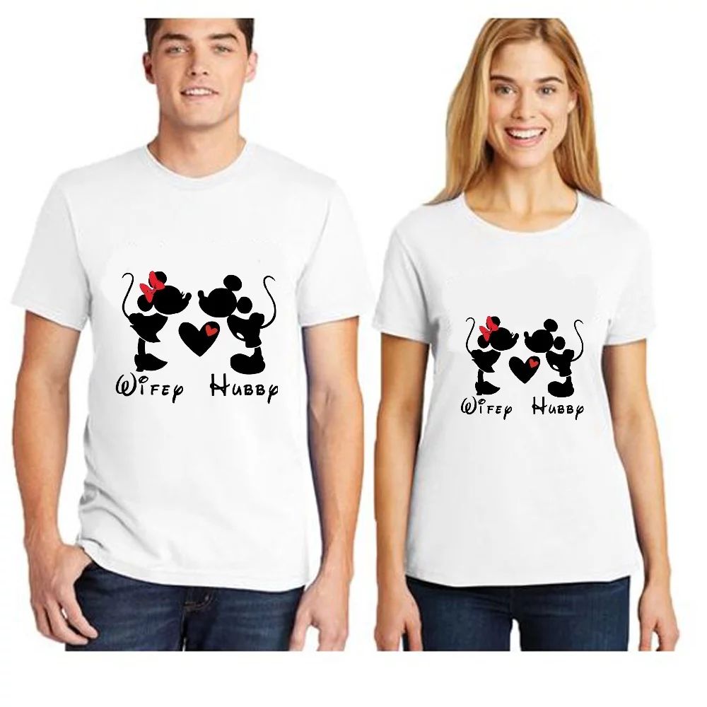 Retro Fashion and Popular Mickey and Minnie Couple Printed T-shirt, His and Hers Matching Couples... | Walmart (US)