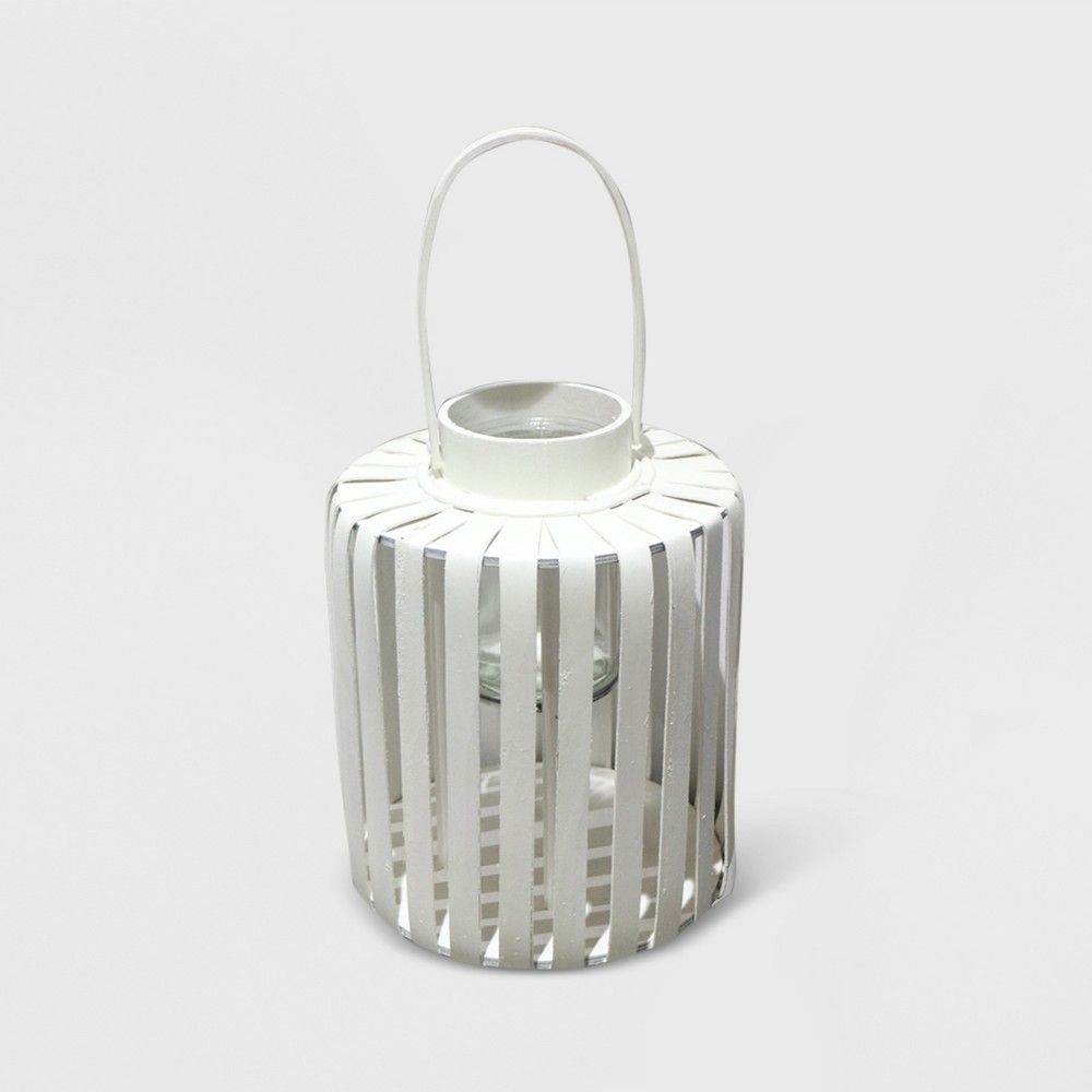 12 Vertical Slat Outdoor Lantern White - Opalhouse | Target