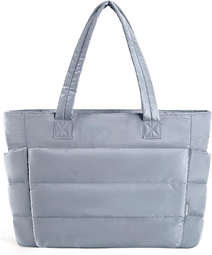 BAGSMART Tote Bag for Women, Lightweight Puffy Tote Bag with Compartments, Quilted Shoulder Bag H... | Amazon (US)