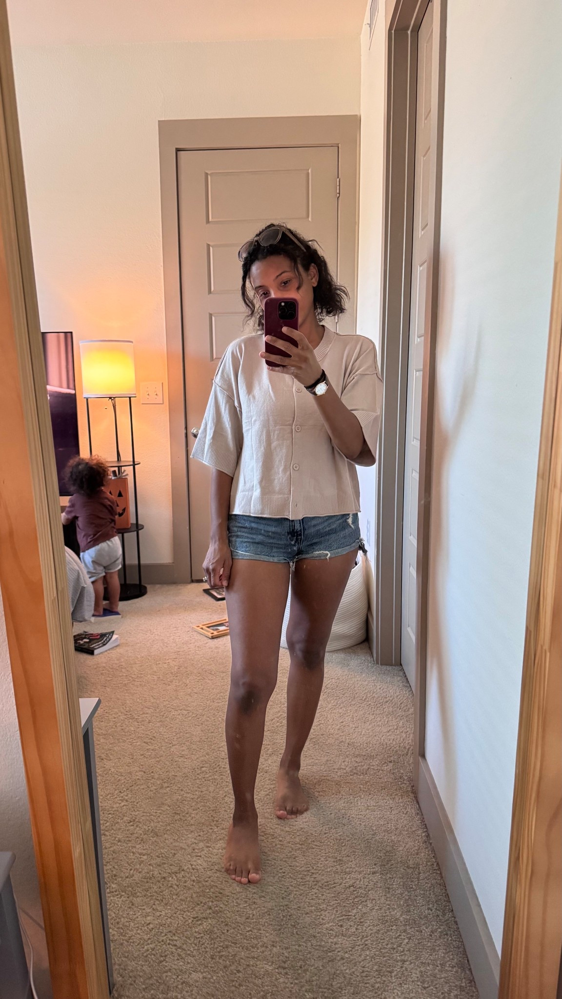 Fall transition outfit
Pre fall outfit
Amazon half sleeve cardigan 